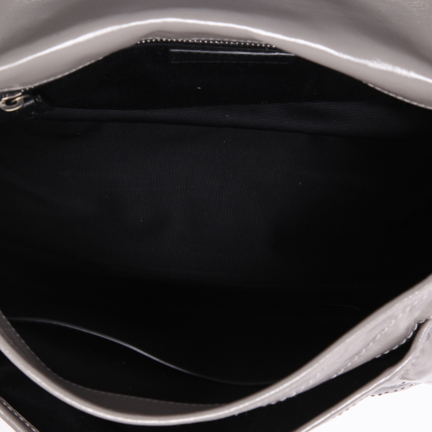 Borsa a tracolla Saint Laurent  Niki modello medio  in pelle grigia - Detail D8