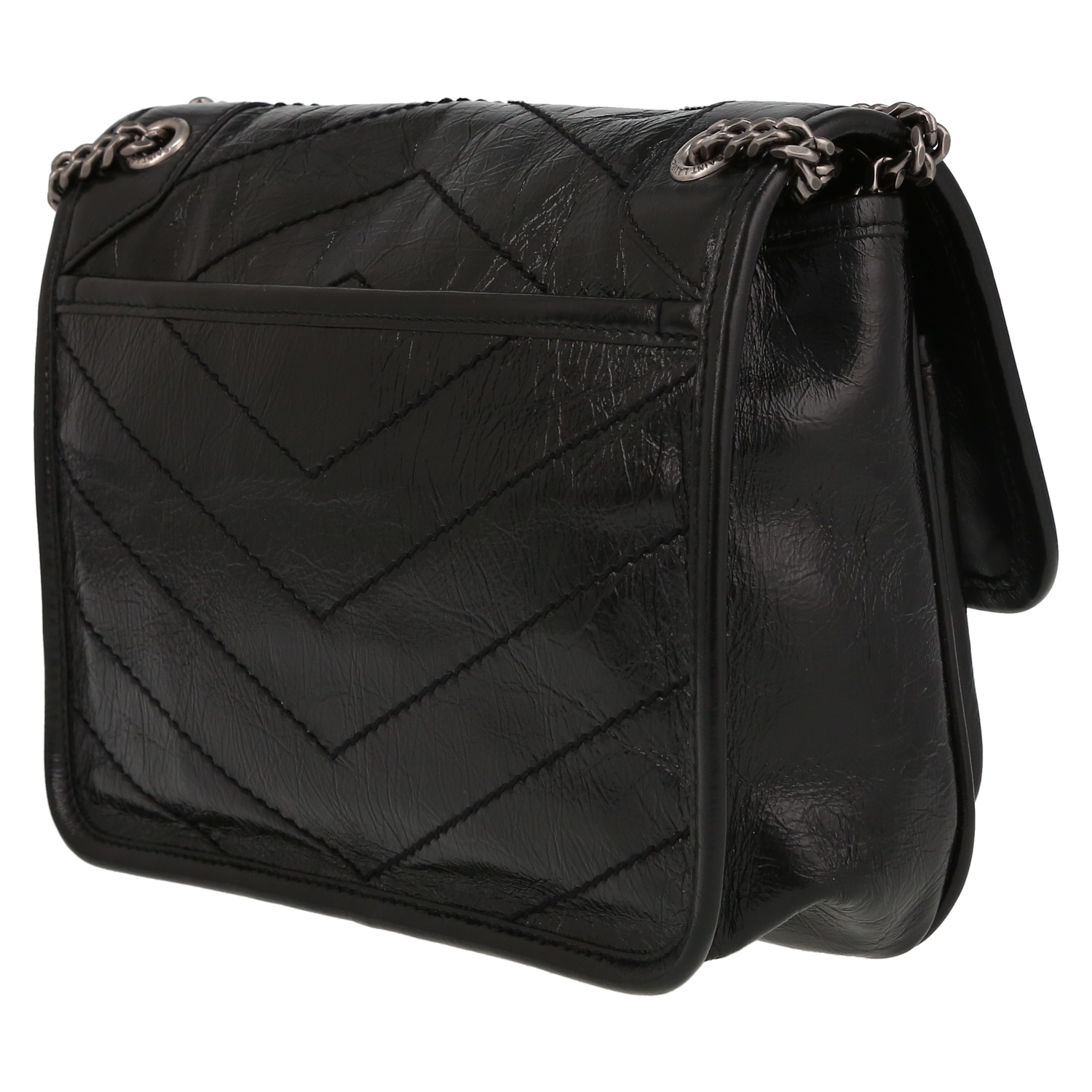 Bolso bandolera Saint Laurent  Niki Baby en cuero negro - Detail D5