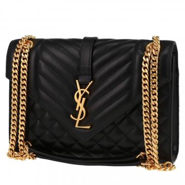 Saint Laurent  Enveloppe medium model  shoulder bag  in black quilted leather