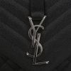Saint Laurent  Enveloppe medium model  shoulder bag  in black quilted grained leather - Detail D1 thumbnail