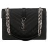 Saint Laurent  Enveloppe medium model  shoulder bag  in black quilted grained leather - Detail D2 thumbnail