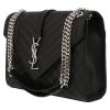 Saint Laurent  Enveloppe medium model  shoulder bag  in black quilted grained leather - Detail D3 thumbnail