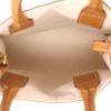 Celine  Vertical mini  shoulder bag  in beige canvas  and brown leather - Detail D3 thumbnail