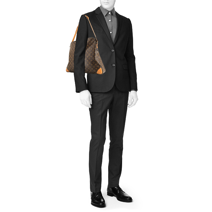 Sac à main Louis Vuitton  Boulogne en toile monogram marron et cuir naturel - Detail D1