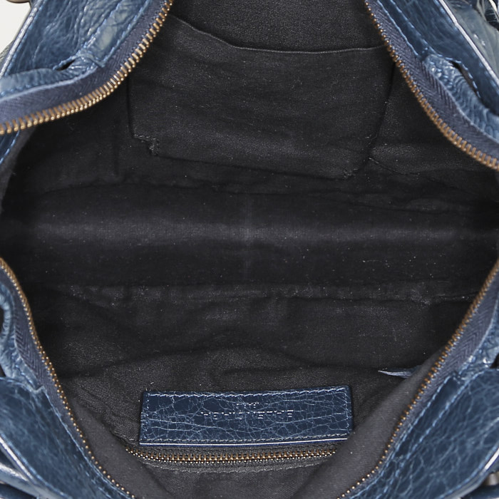 Bolso de mano Balenciaga  City en cuero azul - Detail D2