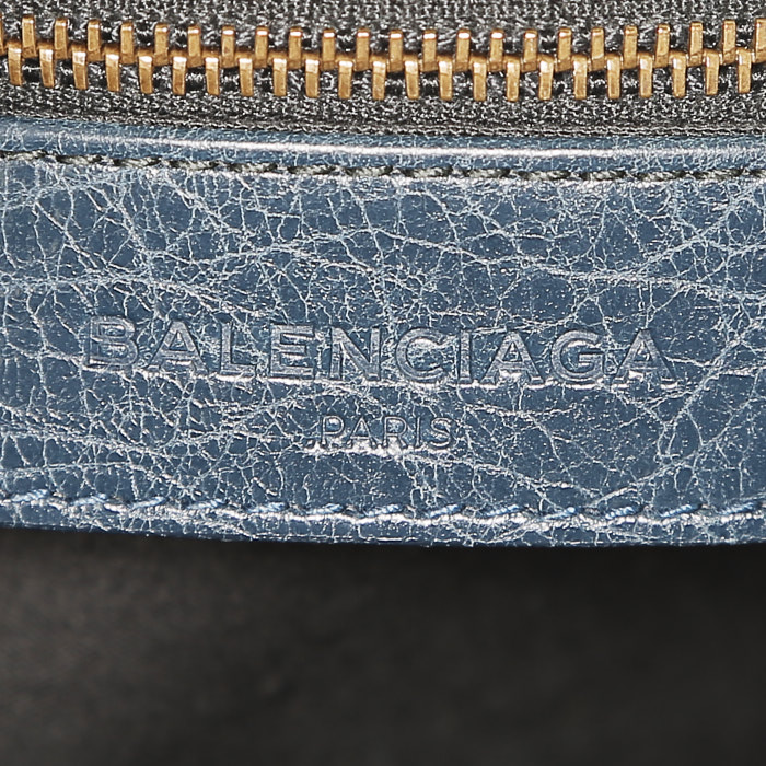 Bolso de mano Balenciaga  City en cuero azul - Detail D3