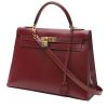 Hermès  Kelly 32 cm handbag  in burgundy box leather - 00pp thumbnail