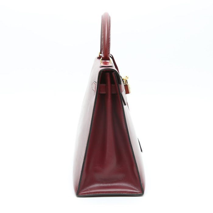 Borsa Hermès  Kelly 32 cm in pelle box bordeaux - Detail D6