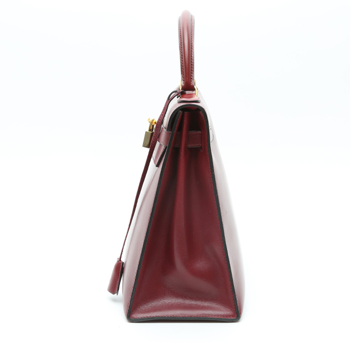 Sac à main Hermès  Kelly 32 cm en cuir box bordeaux - Detail D7