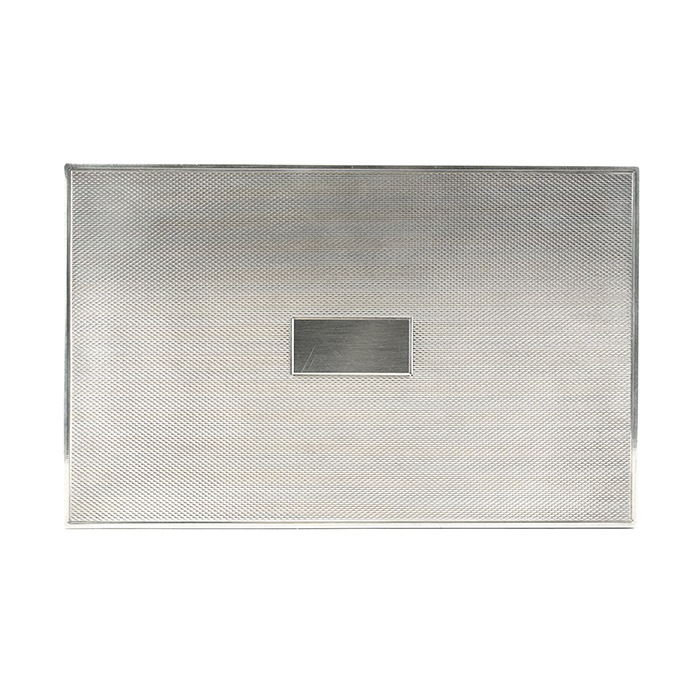 Hermès, card box in guilloched silvered metal by Ravinet Denfert, signed and stamped, from the 1980’s - Detail D2