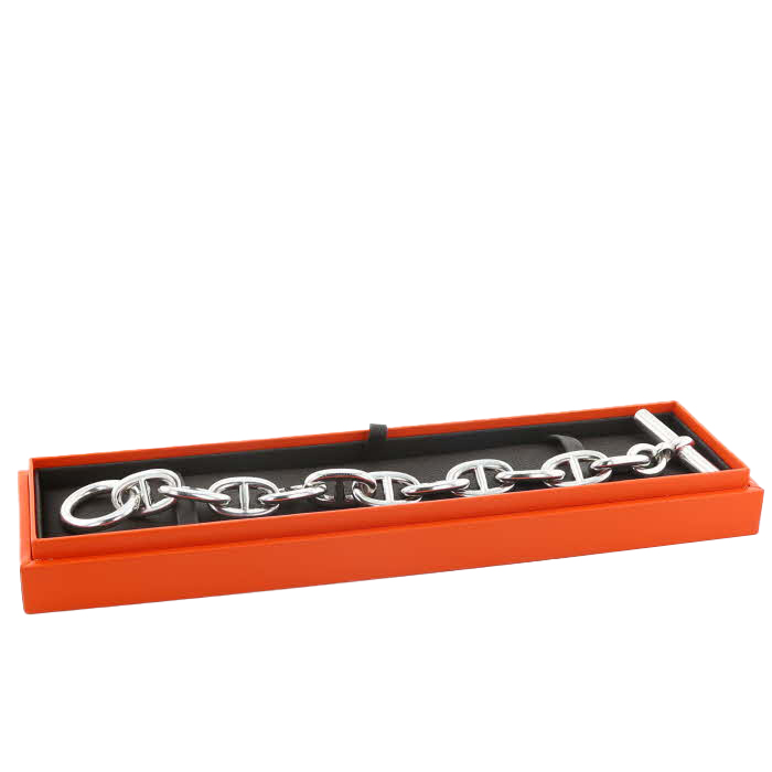 Bracciale Hermès Chaine d'Ancre modello molto grande in argento - Detail D2