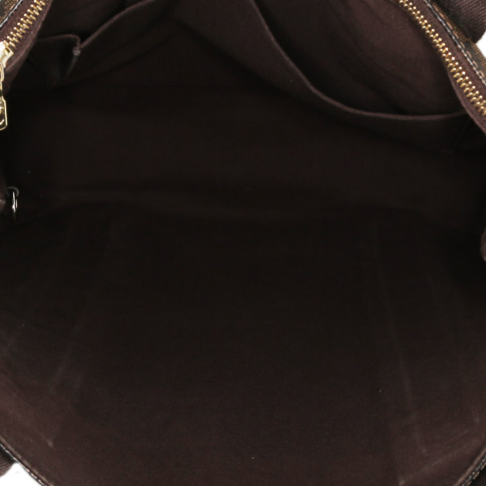 Shopping bag Louis Vuitton  Beaubourg in tela a scacchi ebana e tela marrone - Detail D2