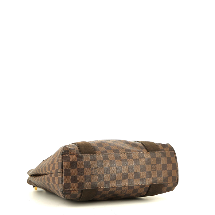 Shopping bag Louis Vuitton  Beaubourg in tela a scacchi ebana e tela marrone - Detail D4