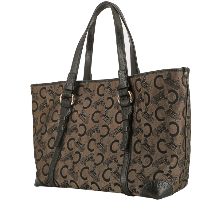 Celine shopping bag in black and beige logo canvas