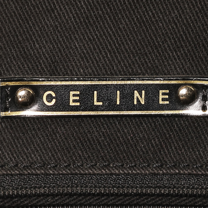 Shopping bag Celine   in tela siglata nera e beige - Detail D3