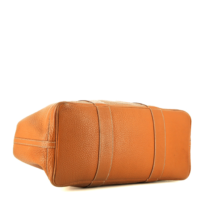 Sac à main Hermès  Garden Party en cuir Fjord gold - Detail D4