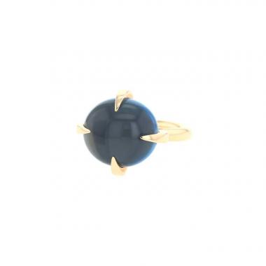 Anello Pomellato Veleno in oro rosa e topazio Blue London