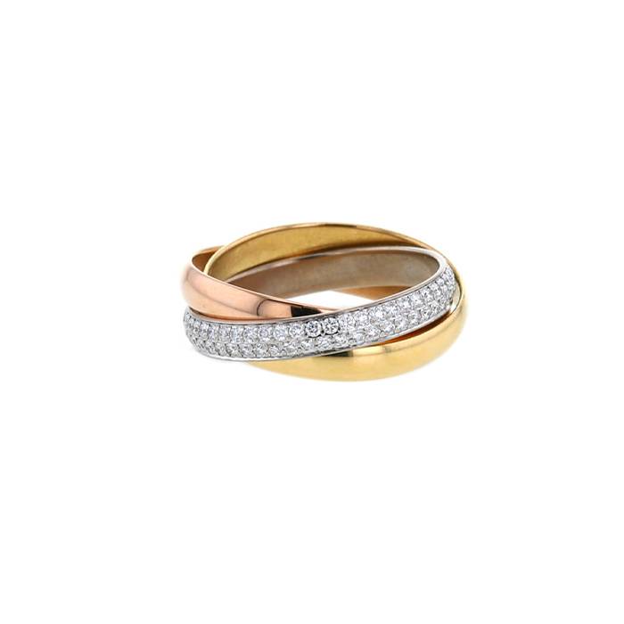 Cartier Trinity small model ring in 3 golds and diamonds - 00pp