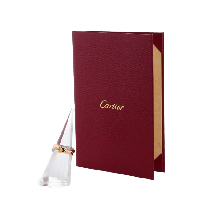 Cartier Trinity small model ring in 3 golds and diamonds - Detail D2