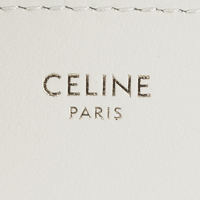 Celine Tabou medium model shoulder bag in white leather - Detail D3