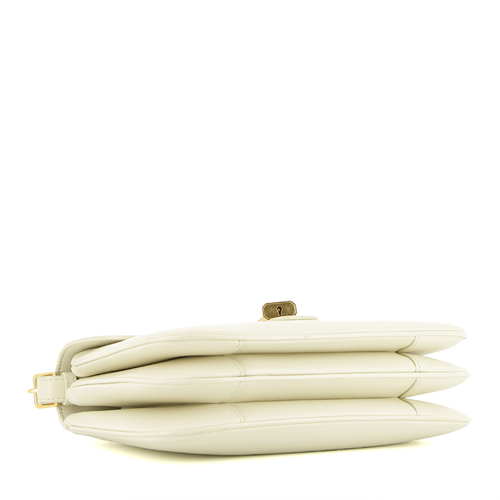 Celine Tabou medium model shoulder bag in white leather - Detail D4