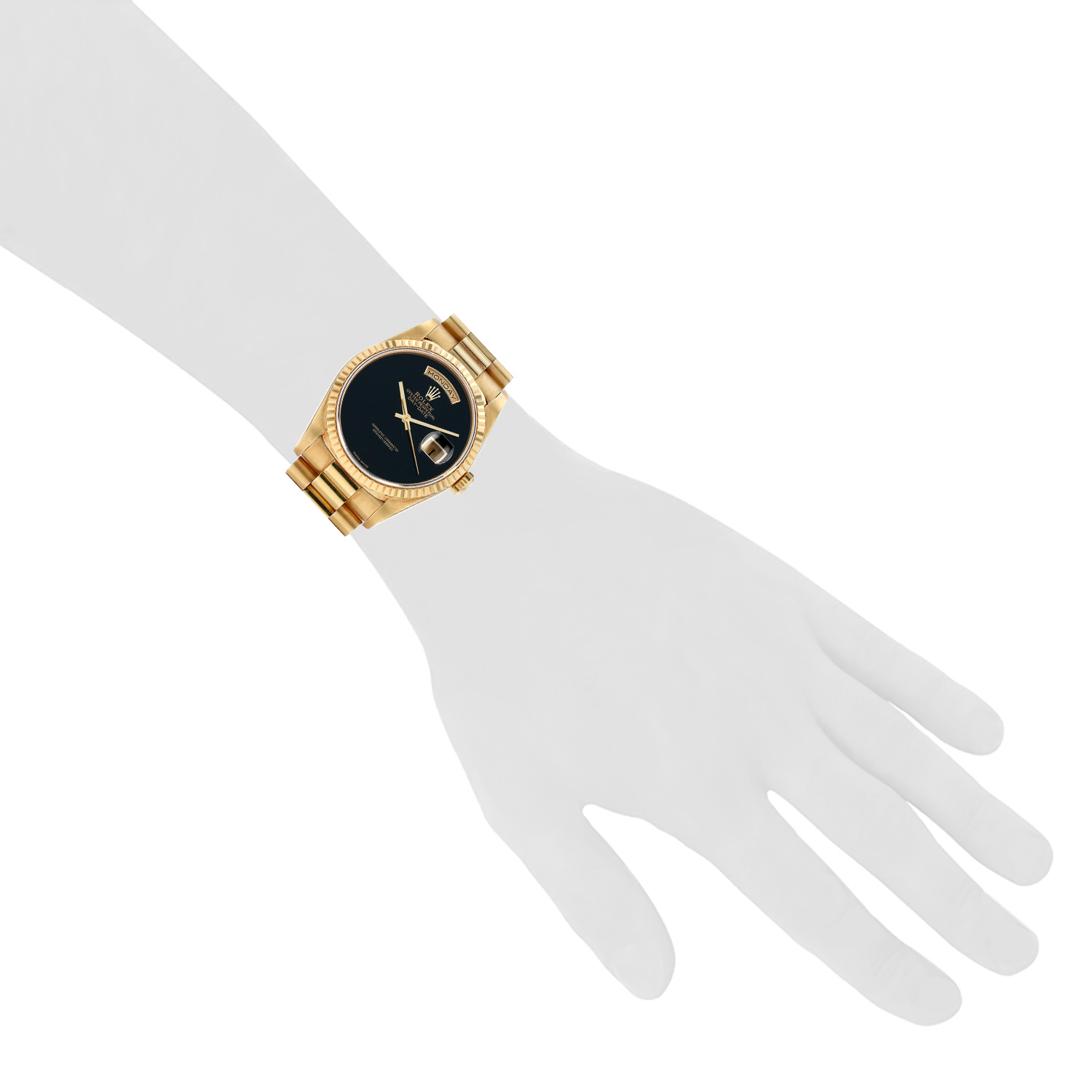 Rolex Day-Date "Onyx" in yellow gold Ref: 18238  Circa 1995 - Detail D1