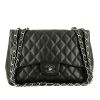 Chanel  Timeless Jumbo shoulder bag  in black quilted grained leather - 360 thumbnail
