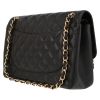 Chanel  Timeless Jumbo shoulder bag  in black quilted grained leather - Detail D5 thumbnail