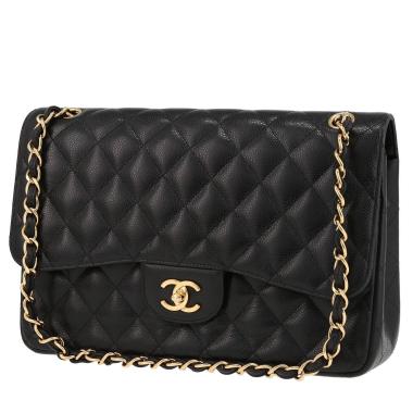 Bolso bandolera Chanel  Timeless Jumbo en cuero granulado acolchado negro
