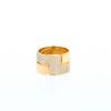 Dinh Van Seventies large model ring in yellow gold and diamonds - 360 thumbnail