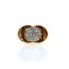 Vintage   1940's Tank ring in yellow gold, white gold and diamonds - 360 thumbnail
