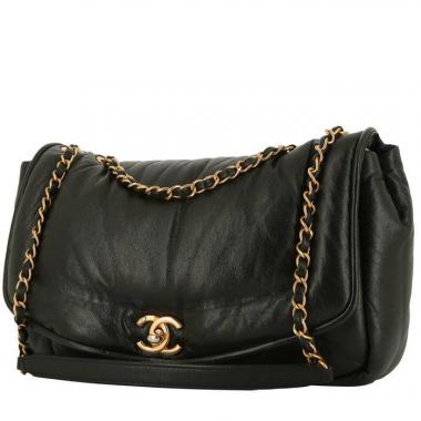 Sac bandoulière Chanel  Vintage Diana en cuir noir