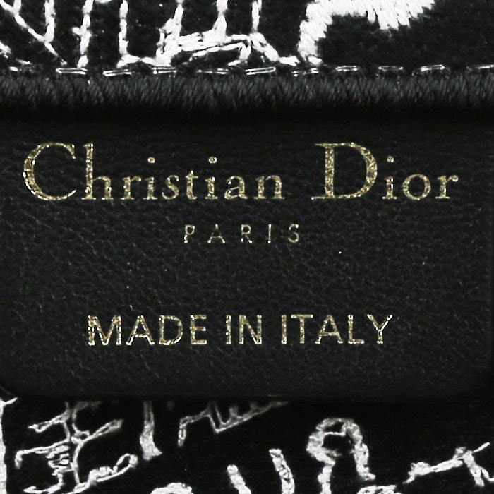 Shopping bag Dior  Book Tote in tela nera e bianca - Detail D3