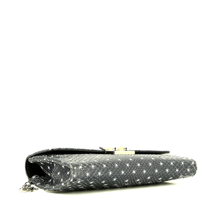 Pochette Dior   en python bleu - Detail D4