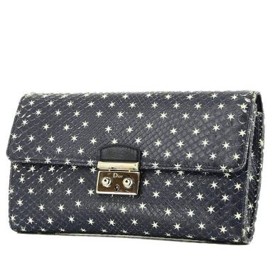 Pochette Dior   en python bleu