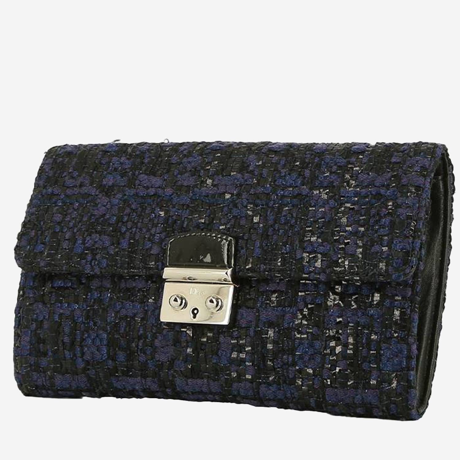 Pochette Dior   en toile bleue et noire