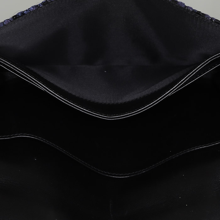 Pochette Dior   in tela blu e nera - Detail D2