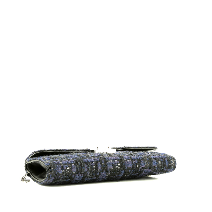 Pochette Dior   en toile bleue et noire - Detail D4