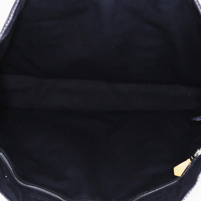 Sac cabas Hermès  Toto Bag - Shop Bag en toile bleue - Detail D2