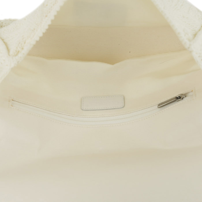 Sac porté épaule ou main Chanel  Editions Limitées en toile blanche - Detail D3