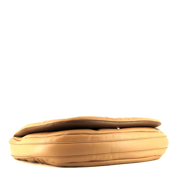 Sac bandoulière Burberry  Olympia taille XL  en cuir beige - Detail D5