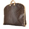 Porta abiti Louis Vuitton  Porte-habits in tela monogram marrone e pelle naturale - 00pp thumbnail
