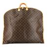 Funda protectora para ropa Louis Vuitton  Porte-habits en lona Monogram marrón y cuero natural - 360 thumbnail