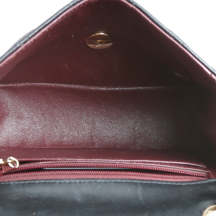 Borsa Chanel  Mini Carré in pelle trapuntata nera - Detail D3