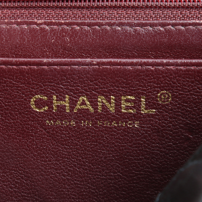 Borsa Chanel  Mini Carré in pelle trapuntata nera - Detail D4