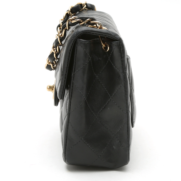 Chanel  Mini Carré handbag  in black quilted leather - Detail D6