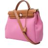 Hermès  Herbag shoulder bag  in pink canvas  and brown leather - 00pp thumbnail