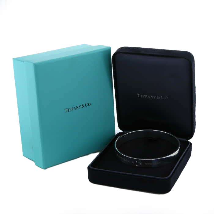 Bracciale a cerchio Tiffany & Co  in argento e diamanti - Detail D2