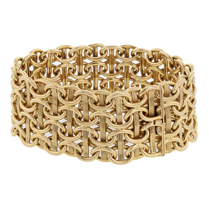 Bracelet manchette Vintage  en or jaune 18k (750 millièmes)