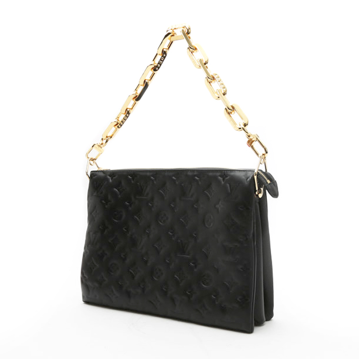 Louis Vuitton Coussin handbag in black empreinte monogram leather - Detail D2